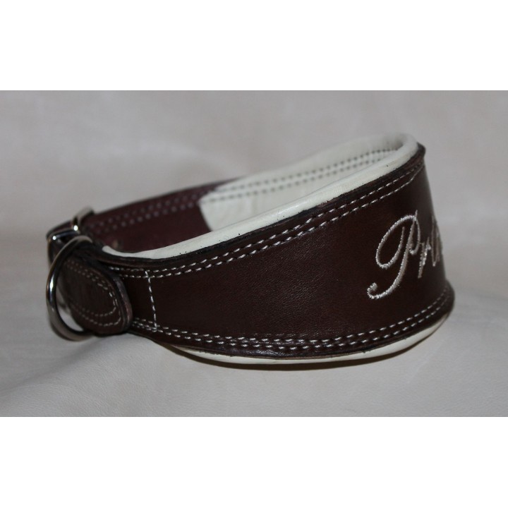 Greyhound collar with name embroidered