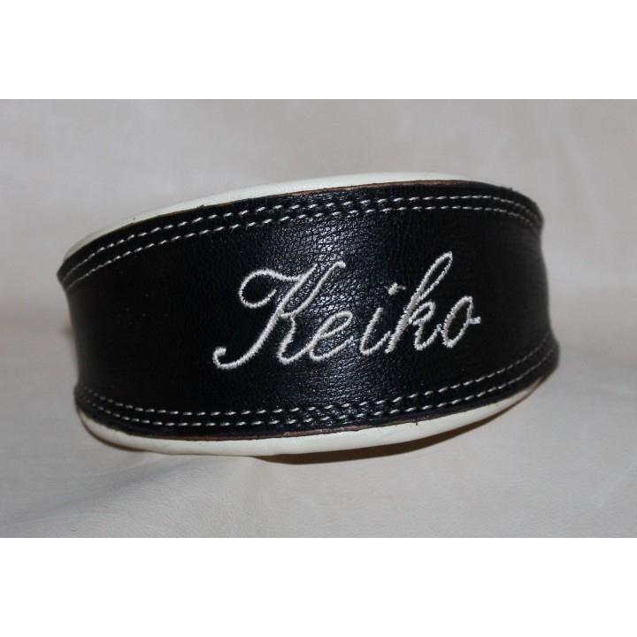 Greyhound collar with name embroidered