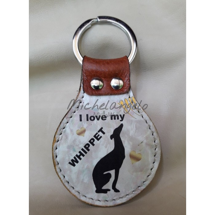 leather keychain  Whippet
