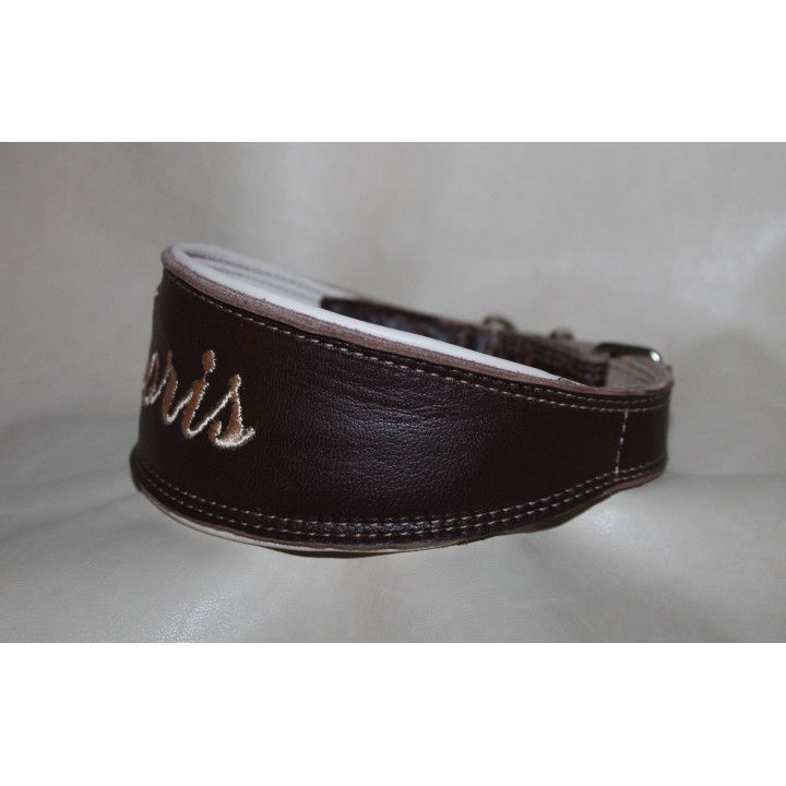 Greyhound collar with name embroidered