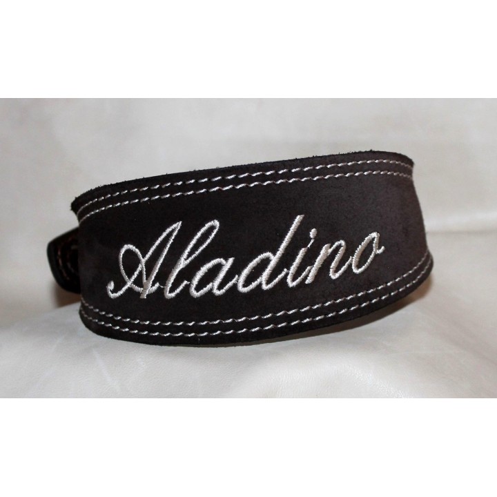 Greyhound collar with name embroidered