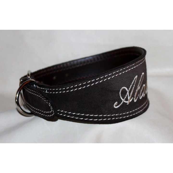 Greyhound collar with name embroidered