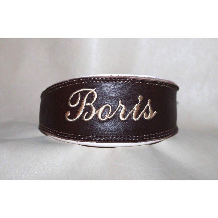 Greyhound collar with name embroidered