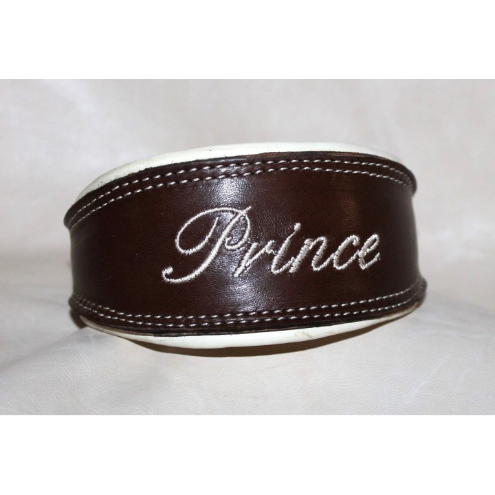 Greyhound collar with name embroidered