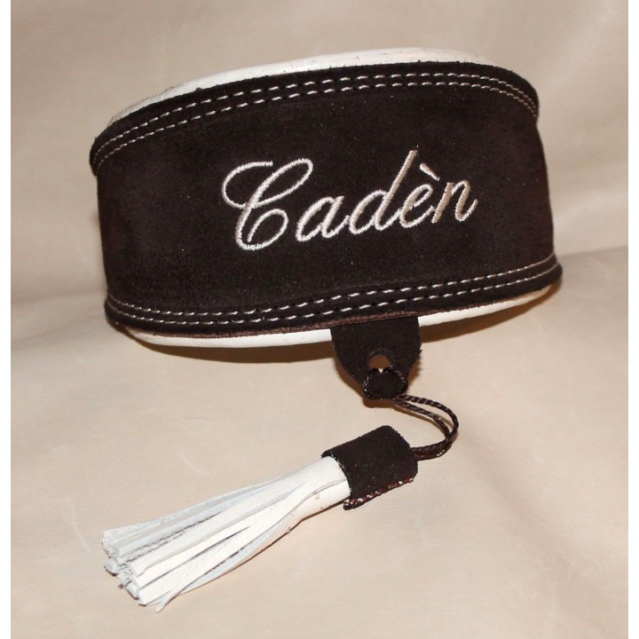 Greyhound collar with name embroidered