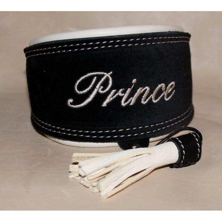 Greyhound collar with name embroidered