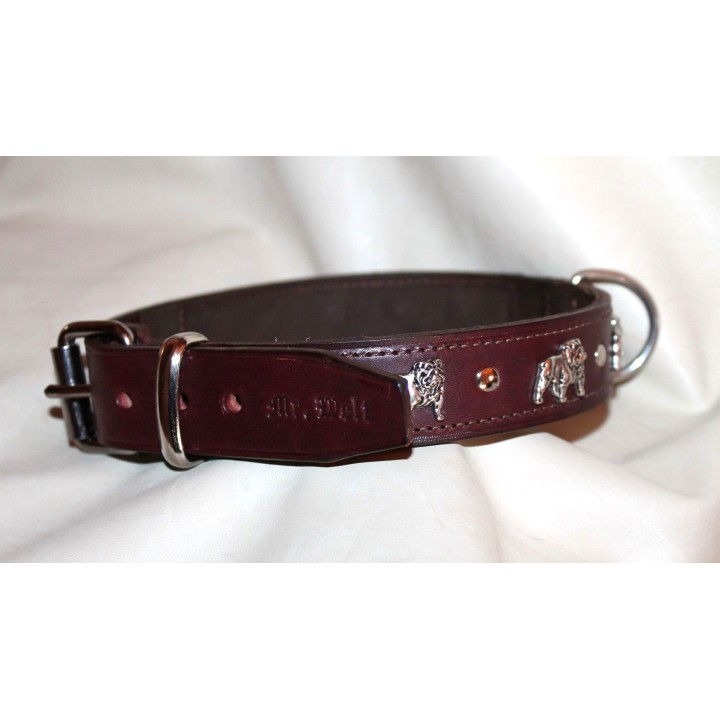 leather collar for english bulldog