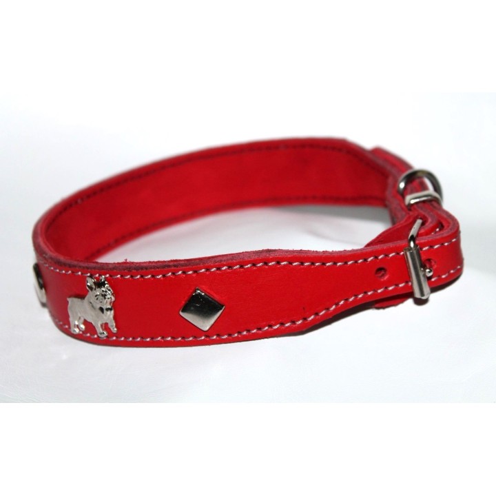 leather collar for Bouledogue Francais