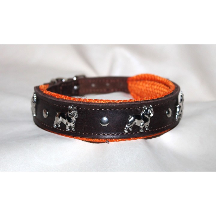 leather collar for Bouledogue Francais