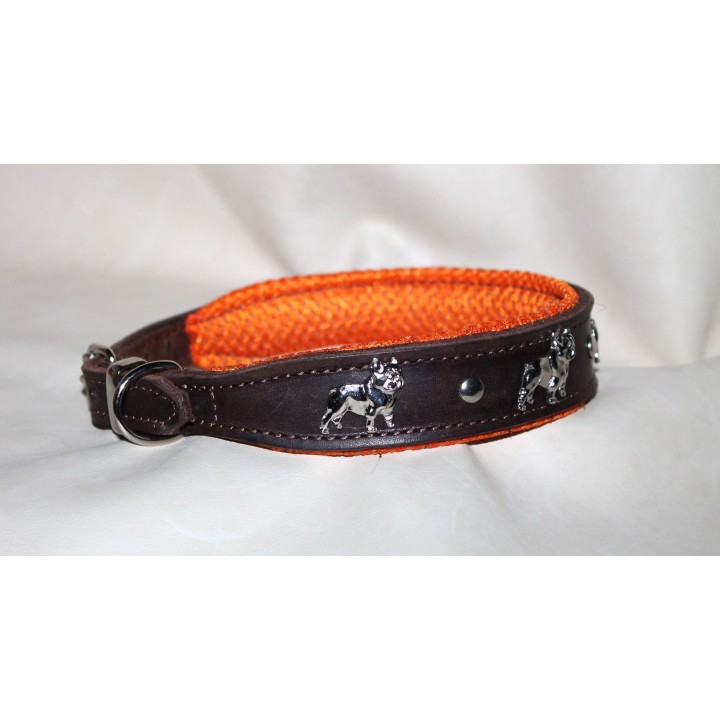 leather collar for Bouledogue Francais