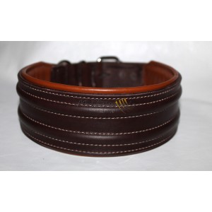 Collare bombè in pelle