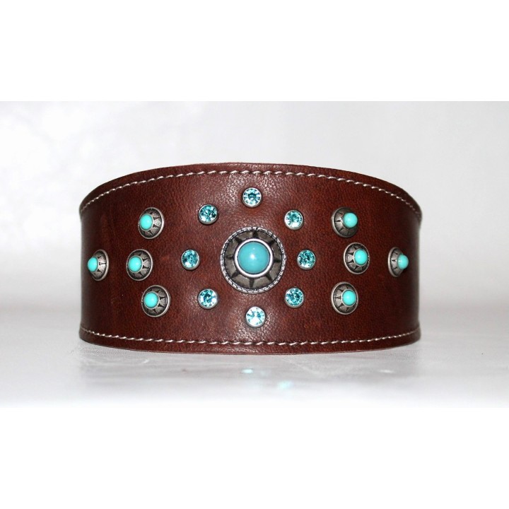 collar genuine leather for greyhound