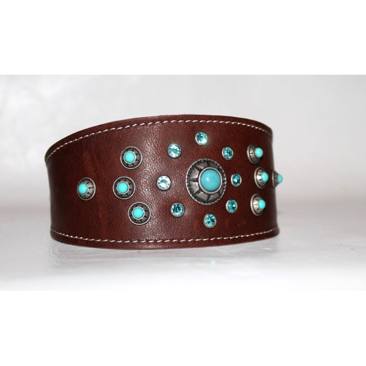 collar genuine leather for greyhound