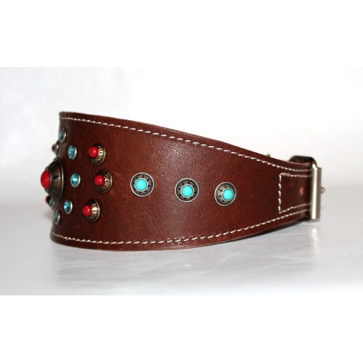 collar genuine leather for greyhound