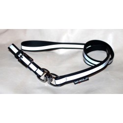 leash in biothane reflecting whith buckle