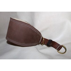 leather collar with maryingala for galgo