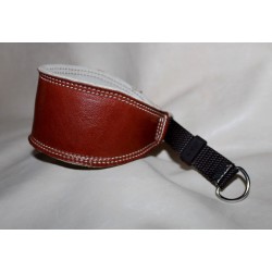 leather collar with maryingala for galgo