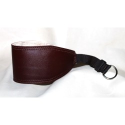 leather collar with maryingala for galgo