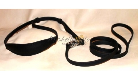 guinzagli e collari in cuoio morbido e resistente per esposizione canina